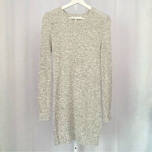 BCBGeneration Wool Blend Long Sleeves Sweater Dress in White/Black — XS